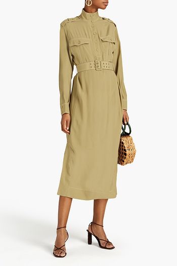ZIMMERMANN Midikleid aus glänzendem Crêpe mit Gürtel