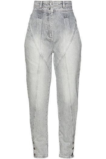 IRO Etel pleated faded high-rise tapered jeans
