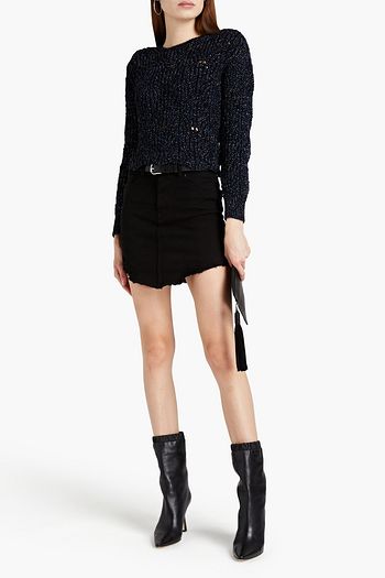 IRO Arna distressed denim mini skirt