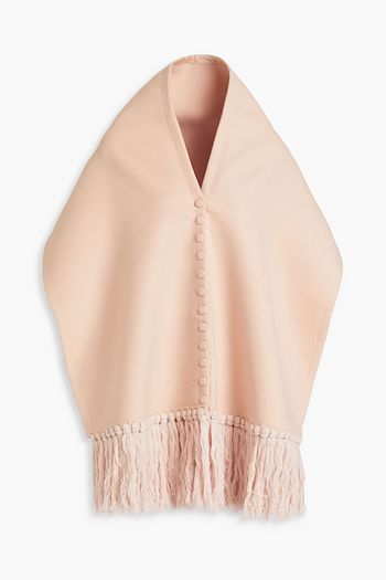 JIL SANDER Fringed cashmere-felt scarf