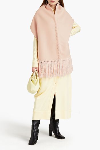JIL SANDER Fringed cashmere-felt scarf