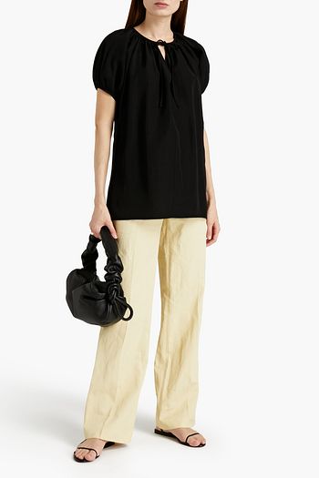 JIL SANDER Gathered shantung top