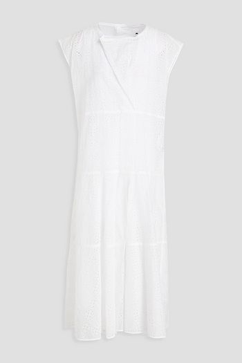 JIL SANDER Broderie anglaise cotton midi dress