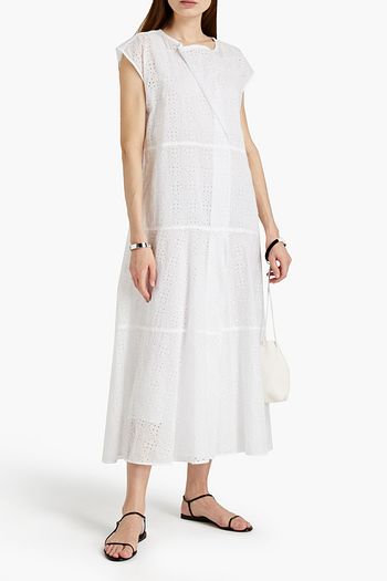 JIL SANDER Broderie anglaise cotton midi dress