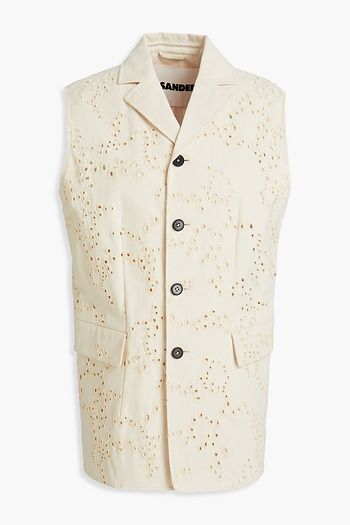 JIL SANDER Weste aus Baumwolle mit Lochstickerei