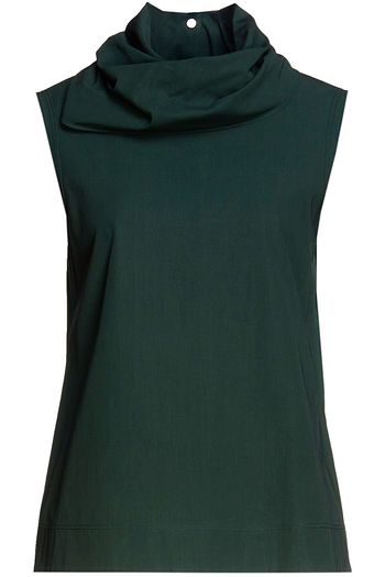 JIL SANDER Draped cotton-gabardine top