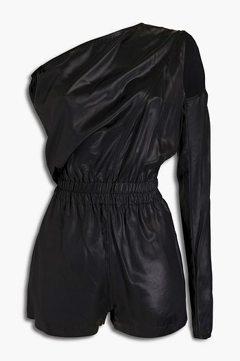 RICK OWENS One-shoulder cutout satin playsuit