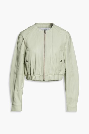 IRO Epsilon cropped pleated leather bomber jacket