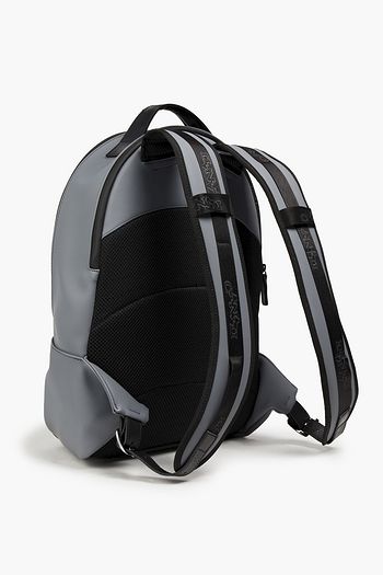 CANALI Leather-trimmed printed PVC backpack