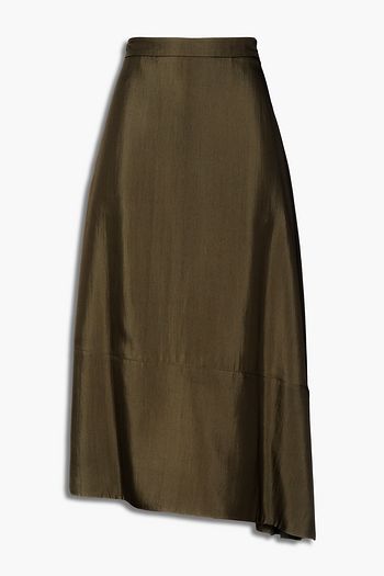 JIL SANDER Satin-twill midi skirt