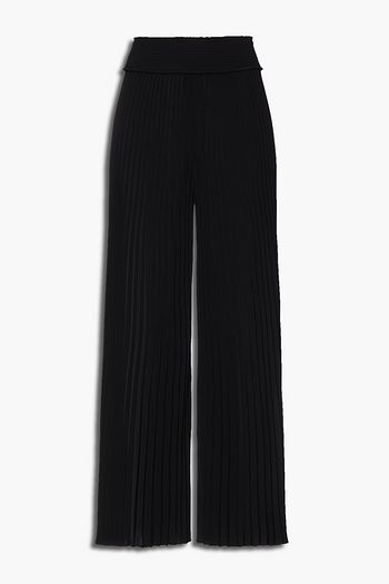 A.L.C. Shirred washed-satin wide-leg pants