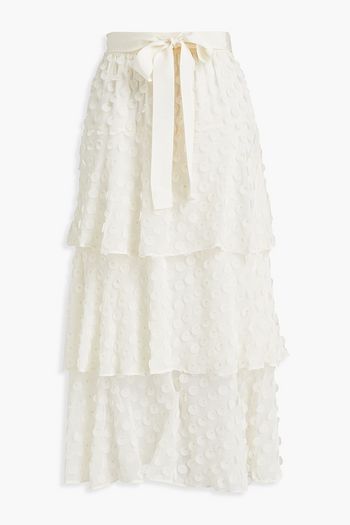 ZIMMERMANN Gestufter Midirock aus Georgette mit Applikationen