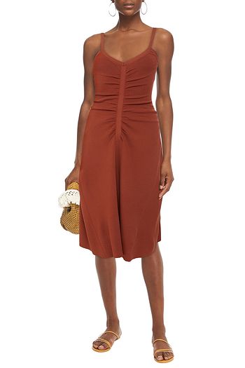 A.L.C. Dione ruched knitted midi dress