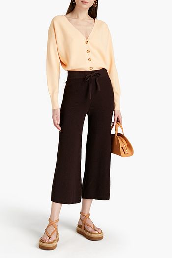 A.L.C. Cropped ribbed cotton-blend flared pants