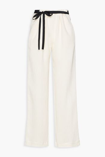 VICTORIA, VICTORIA BECKHAM Plissé-crepe wide-leg pants