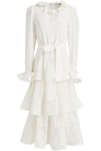 ZIMMERMANN Gestuftes Midikleid aus Häkelspitze aus Baumwolle