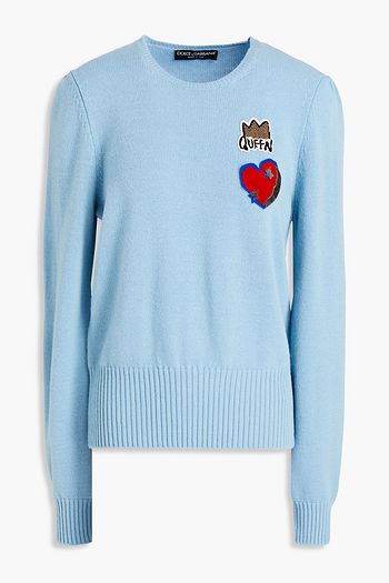 DOLCE & GABBANA Appliquéd wool sweater