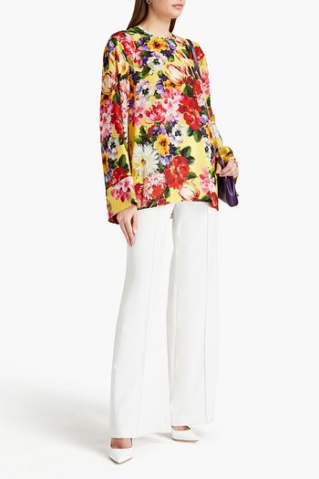 DOLCE & GABBANA Oberteil aus Crêpe de Chine aus Seide mit floralem Print