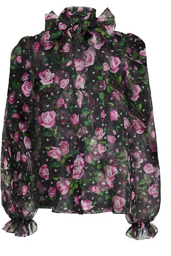 DOLCE & GABBANA Bluse aus Seidenorganza mit floralem Print