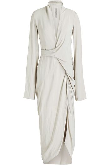 RICK OWENS Draped crepe midi wrap dress