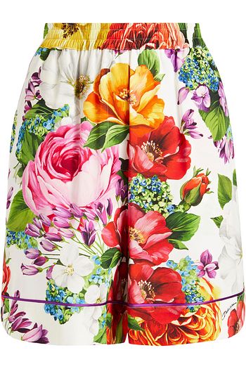 DOLCE & GABBANA Shorts aus Crêpe de Chine aus einer Seidenmischung mit floralem Print