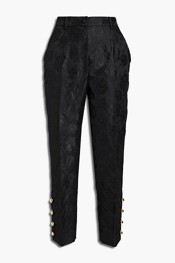 DOLCE & GABBANA Cropped Karottenhose aus floralem Jacquard