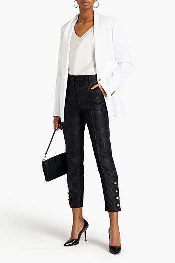DOLCE & GABBANA Cropped Karottenhose aus floralem Jacquard