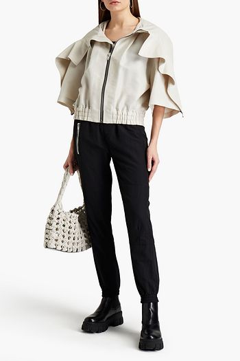 RICK OWENS Ruffled cape-effect jacquard jacket