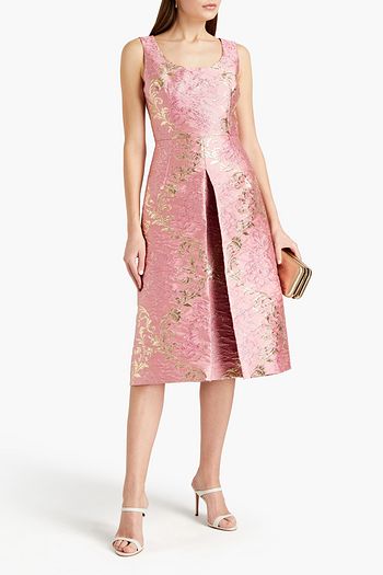 DOLCE & GABBANA Plissiertes Midikleid aus Brokat