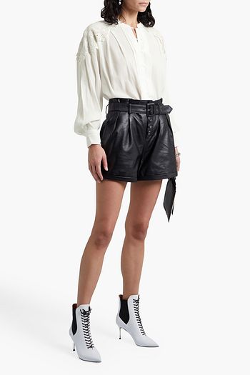 IRO Calisto guipure lace-paneled crepon blouse