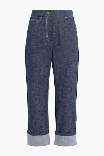 M MISSONI Cropped chambray straight-leg pants