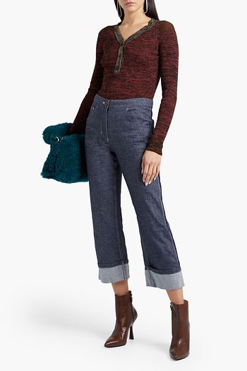 M MISSONI Cropped chambray straight-leg pants