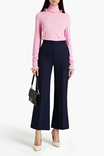 VICTORIA BECKHAM Ruffle-trimmed knitted turtleneck sweater