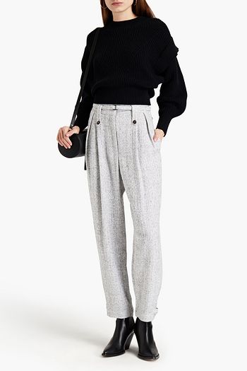 IRO Mosto Karottenhose aus Tweed mit Gürtel