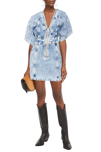 IRO Liera acid-wash denim mini dress