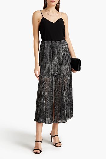 IRO Rina metallic knitted midi skirt