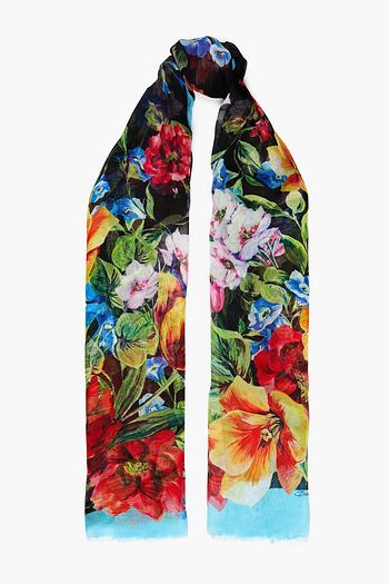 DOLCE & GABBANA Schal aus Seidengaze mit floralem Print