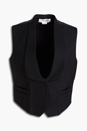 VICTORIA BECKHAM Weste aus Woll-Ottoman mit Twilleinsatz