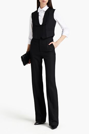 VICTORIA BECKHAM Weste aus Woll-Ottoman mit Twilleinsatz