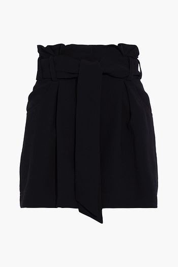 IRO Steybe pleated belted crepe shorts