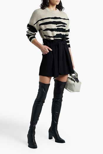 IRO Steybe pleated belted crepe shorts