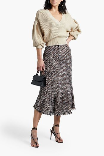 IRO Kiria gathered ribbed cotton-blend sweater