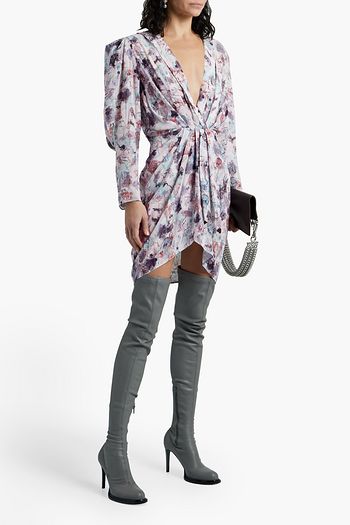 IRO Forrie plissiertes Minikleid aus Crêpe mit Print
