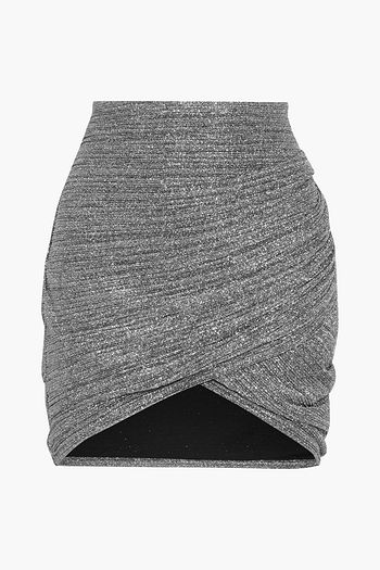 IRO Brendal wrap-effect lamé mini skirt