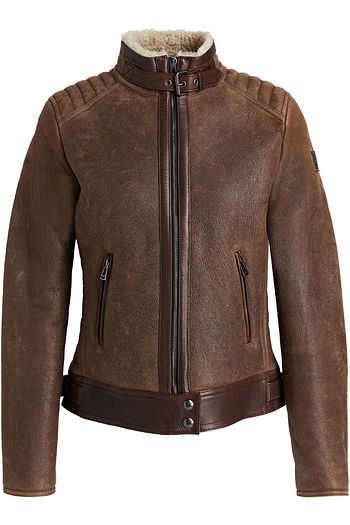 BELSTAFF Silverlake shearling-lined textured-leather jacket