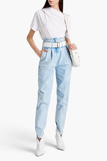 IRO Madly off-the-shoulder draped cotton-jersey T-shirt