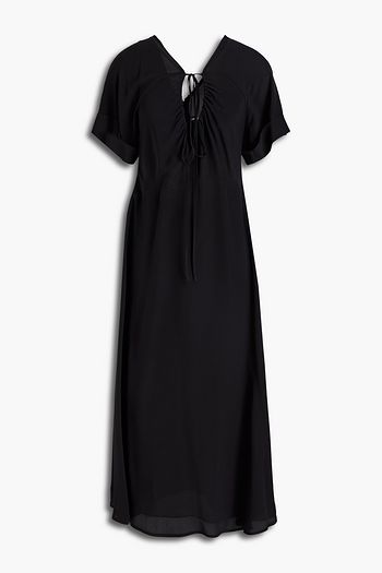 VICTORIA BECKHAM Gathered silk crepe de chine midi dress
