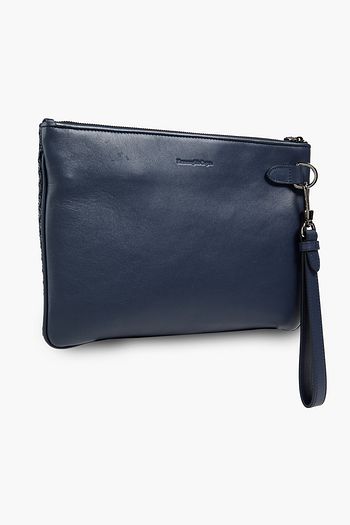 ERMENEGILDO ZEGNA Braided leather pouch