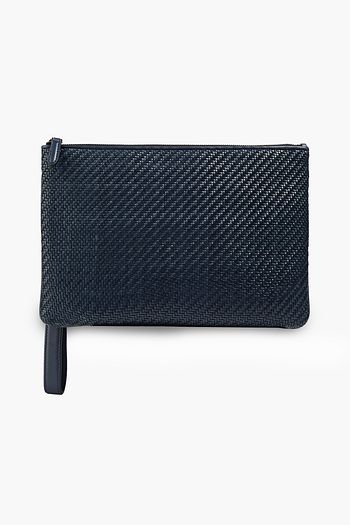 ERMENEGILDO ZEGNA Braided leather pouch