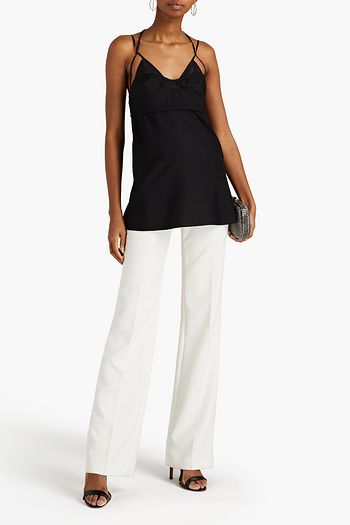 VICTORIA BECKHAM Organza-paneled silk top